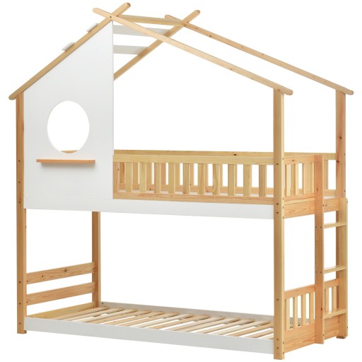 Łóżeczko domek Łóżko piętrowe 90x200 w drabina