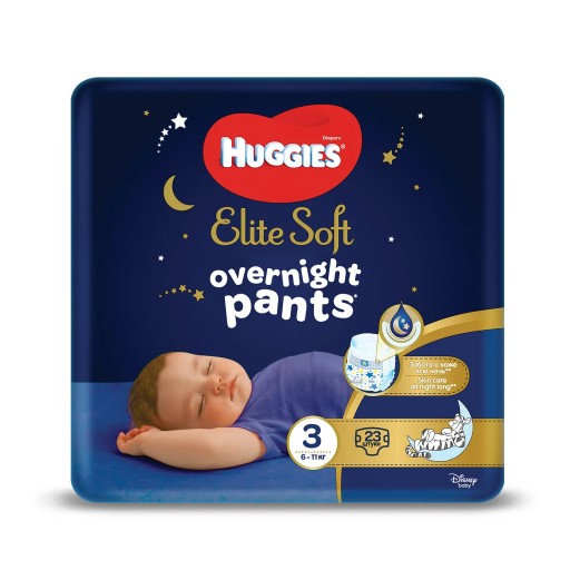 Подгузники HUGGIES Elite Soft 48 шт + Night Pants 3 подгузники 23 шт