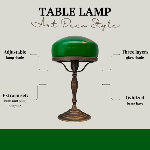 Lampa w Stylu Art Deco Zielona