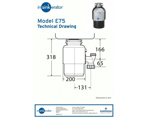 Измельчитель отходов InSinkErator E75 0,75 л.с.