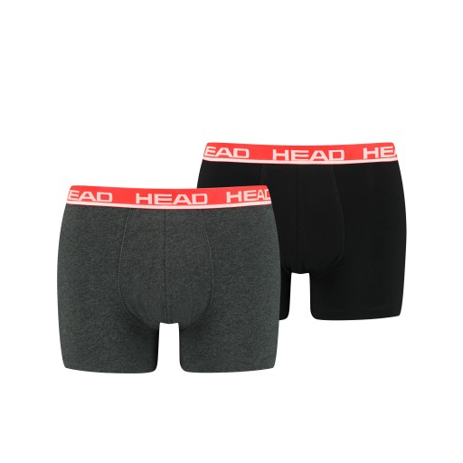 HEAD BOKSERKI MĘSKIE BOXER 2P BLACK/GRAY r. M