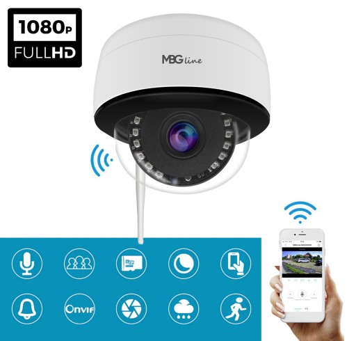 H265 P2P Уличная IP-камера Full HD WIFI КУПОЛЬНАЯ