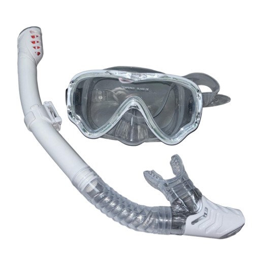 Zestaw do snorkelingu na sucho Maska do nurkowania Gogle do pływania z rurką Maska do pływania w kolorze białym