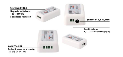 Sterownik LED RGB ODBIORNIK 216W + Pilot RF 2,4GHz