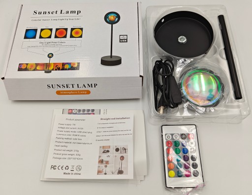 Многоцветная лампа SUNSET RGB ФОН фото + ПУЛЬТ ДИСТАНЦИОННОГО УПРАВЛЕНИЯ