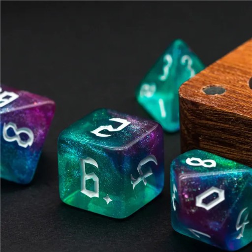 STAROŻYTNE ZAKLĘCIE ZESTAW 7 KOŚCI KOSTEK RPG