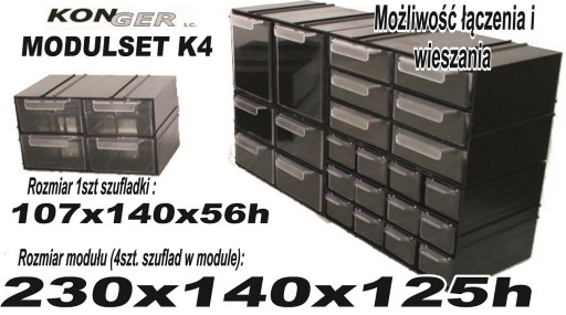 35804 Шкаф пластиковый с ящиками PX, 4 ящика