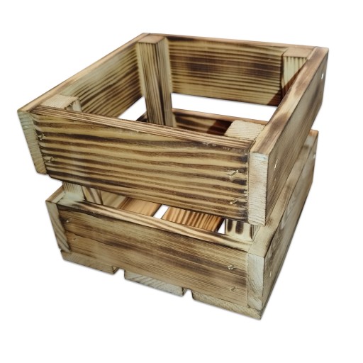 НОВАЯ ДЕРЕВЯННАЯ КОРОБКА, КРЫШКА ДЛЯ ЦВЕТОЧНОГО ГАЗВА - 16 x 16 x 13 см