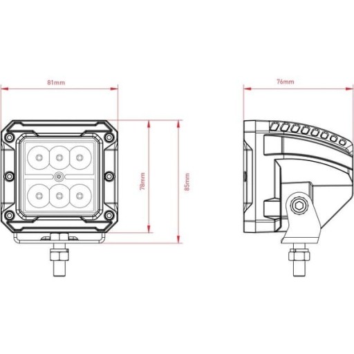 Halogen Lampa robocza LED kwadrat 18W 1620lm 10/30