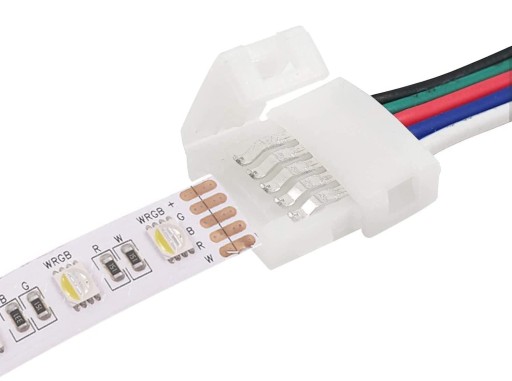 ZŁĄCZKA DO TAŚM LED RGBW 12mm 5PIN 15cm DWUSTRONNA