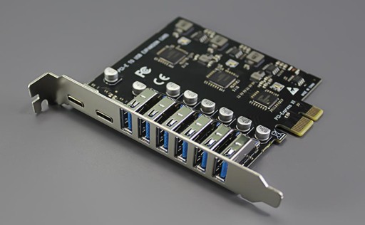 8-портовая плата адаптера USB 3.0 PCIe (2 USB-C и 6 USB-A)