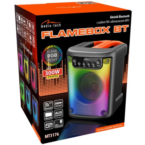 Динамик Media-Tech Bluetooth FM RGB/FLAME MP3 мощностью 300 Вт