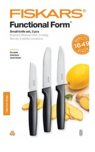 FISKARS KOMPLET STARTOWY SZEFA KUCHNI 6 OSTRYCH NOŻY KUCHENNYCH + OSTRZAŁKA