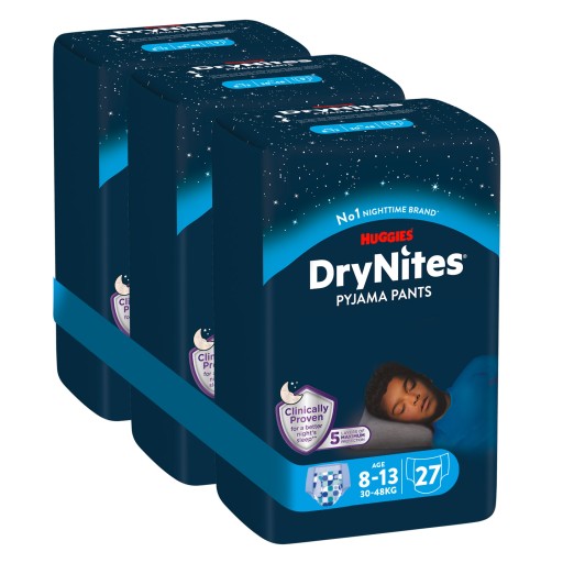 3x HUGGIES Pieluchomajtki noc chłopiec 8-13 lat 9sz