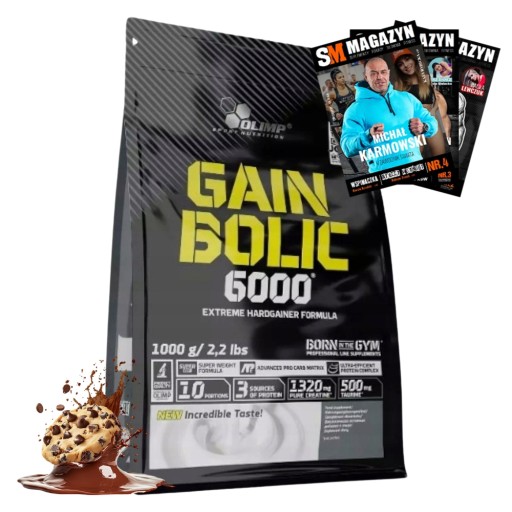 OLIMP GAIN BOLIC 6000 1KG MOCNY GAINER BUDOWA MASY MIĘŚNIOWEJ 1000g