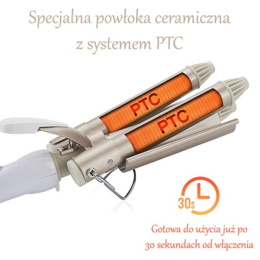 POTRÓJNA LOKOWNICA DO WŁOSÓW GRUBA FALOWNICA DO ROBIENIA FAL KARBOWNICA 3W1