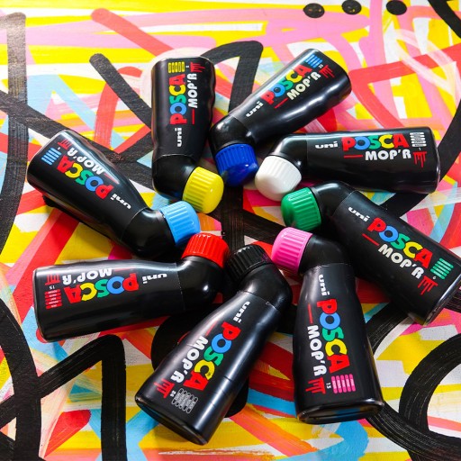 МАРКЕР С ПЛАКАТНОЙ КРАСКОЙ ДЛЯ ГРАФФИТИ Uni POSCA MOP R PCM-22 ЧЕРНЫЙ 2 шт.