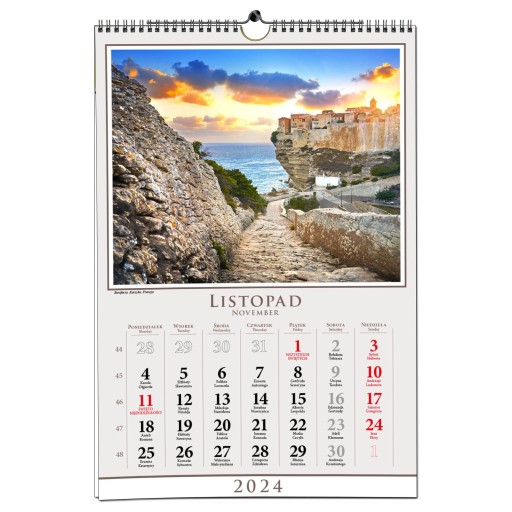 Календарь настенный 2024 B3 33 x 48 см 13 досок TRAVEL