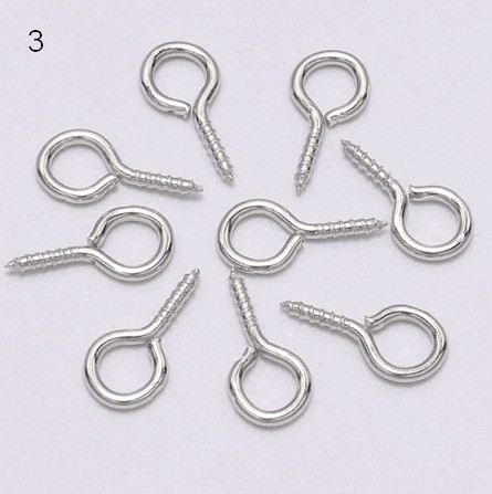 haczyki JUBILERSKIE 6,5 x 13,5 mm - wkręcane