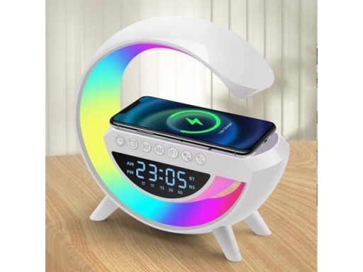 Светодиодный ночник RGB, будильник, динамик BT, индукционное зарядное устройство, FM-радио