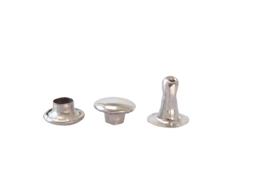 Nity zbitki jednostronne kaletnicze 6 / 3 / 6 mm srebrny 10 sztuk
