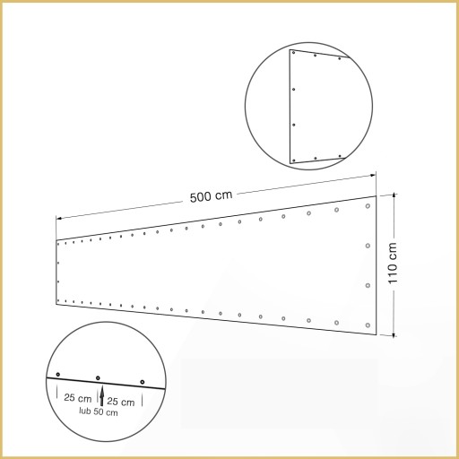 OSŁONA BALKONOWA 1,1X5M NA BALKON BEŻOWA + GRATIS!