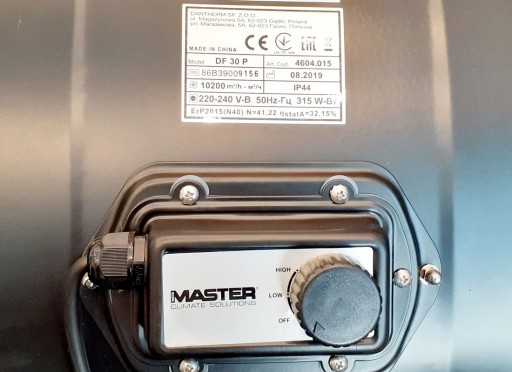 ПРОМЫШЛЕННЫЙ ВЕНТИЛЯТОР MASTER DF36P 13200 М3/Ч