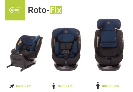 ПОВОРОТНОЕ АВТОКРЕСЛО ISOFIX 4BABY ROTOFIX 0–36 КГ I-SIZE 40–150 СМ