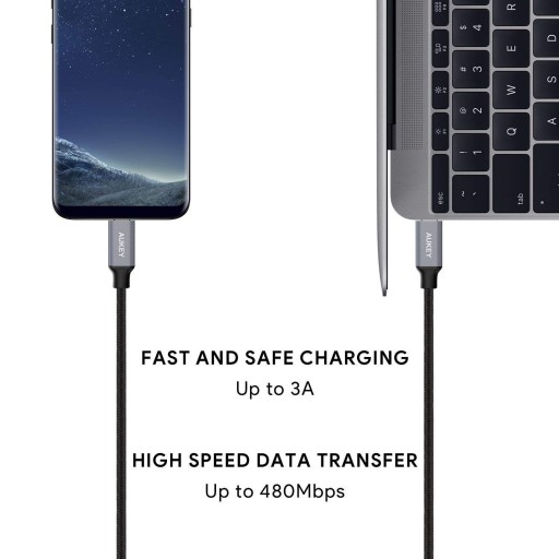 AUKEY CB-CD6 нейлоновый кабель USB C - USB C 2 м