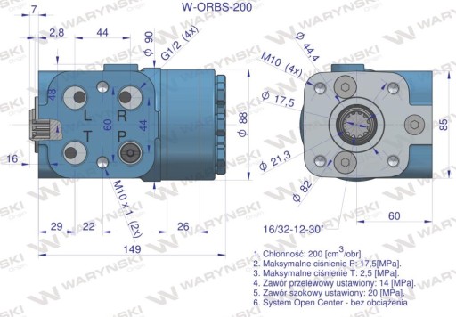 Гидравлический Orbitrol W-ORBS 200 см3/об Waryński