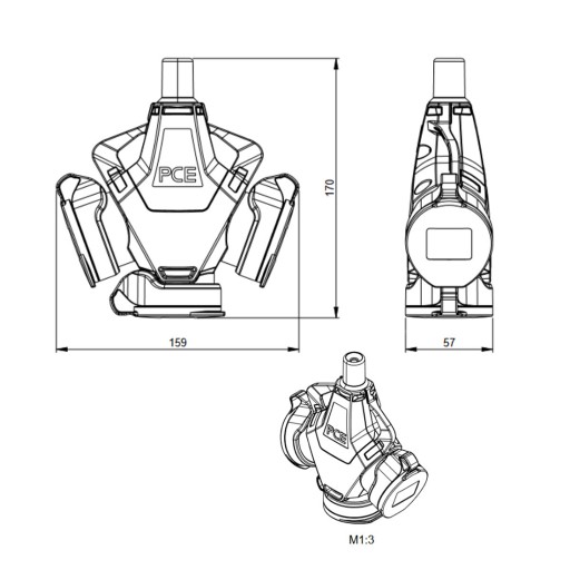 Przedłużacz gumowy CEE H05RR-F 35m 3x2,5 odwrócony