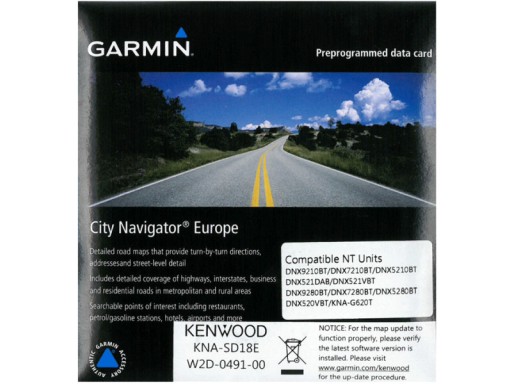 SD-карта Kenwood DNX Garmin Map Europe 2021