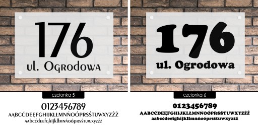Tablica adresowa adres 3D numer na dom 30x20 satynowa - mrożone szkło akryl