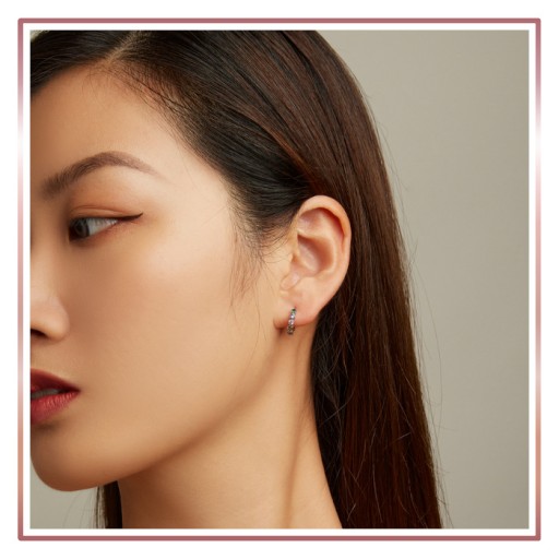 Серебряные серьги COLORFUL CRYSTAL HOOPS S925