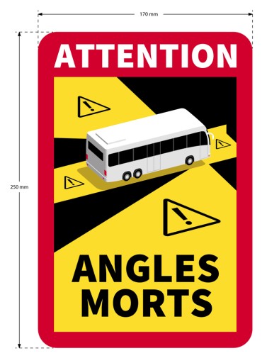 Наклейка на слепые зоны ANGLES MORTS, 100 шт. с УФ-ламинатом.