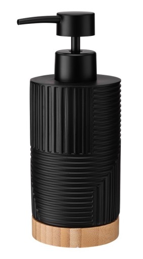 Zestaw łazienkowy 3-el. CAMINO polyresin czarny mat bambus loftowy boho
