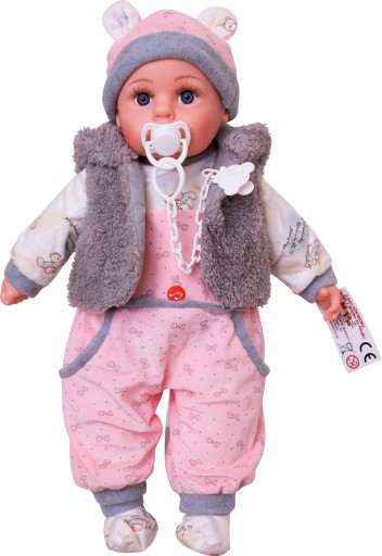 LALKA BOBAS MÓWI I ŚPIEWA POLSKI 45CM+SMOCZEK_66n