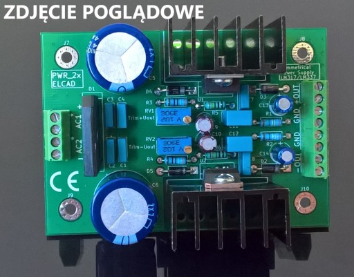 Печатная плата симметричного источника питания LM317 LM337 DIY