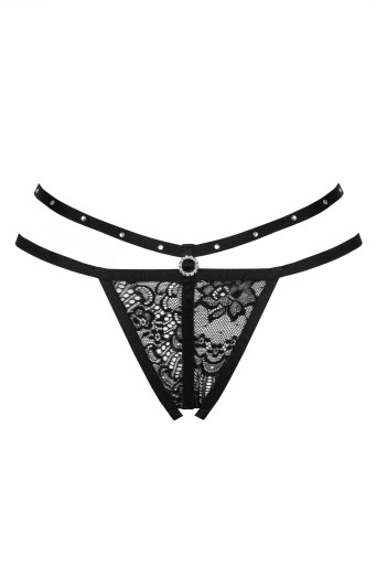 Stringi z dziurką Koronka OTWARTY KROK Seksi S/M