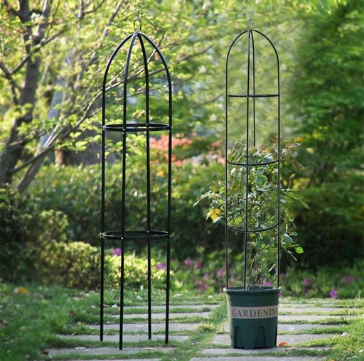 PERGOLA OGRODOWA NA KWIATY RÓŻE kolumnowa metalowa obelisk 190cm + KOTWY