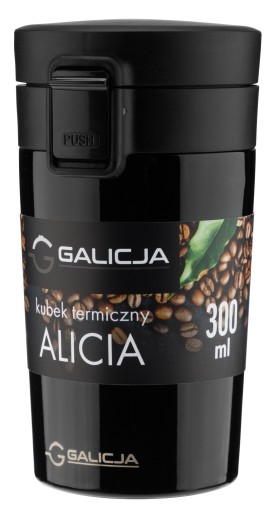 GALICJA ЧЕРНАЯ ТЕРМОКРУЖКА СТАЛЬНОЙ ТЕРМОС ДЛЯ КОФЕ И ЧАЯ БУТЫЛКА 300МЛ