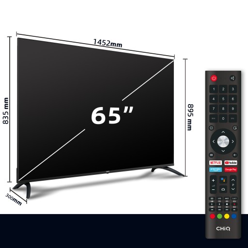 CHiQ 65-дюймовый 4K UHD Smart TV Android11 ​​БЕЗРАМОЧНЫЙ