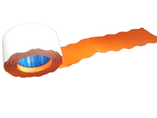 METKI CENY CENÓWKI ETYKIETY DWURZĘDOWE POMARAŃCZOWE MIX 26 16 mm 5 rolek