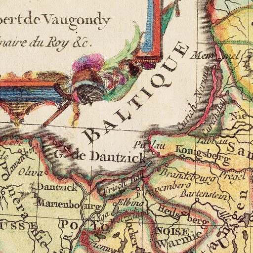 Старая карта Польши - де Вогонди 1762 г. - 91x61