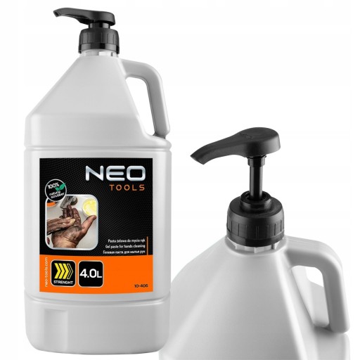 NEO ŻELOWA ŻÓŁTA PASTA DO MYCIA RĄK TRUDNY BRUD 4L BUTELKA Z POMPKĄ 10-406