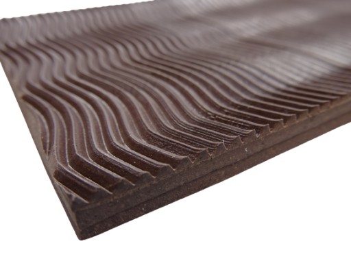 Guma zimowa fala 6 mm do butów na fleki 10 x 20 cm brązowa
