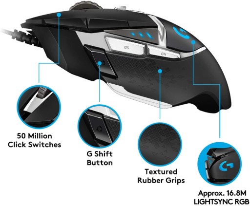 Проводная мышь Logitech G502SE Hero с оптическим сенсором