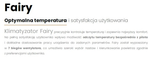 KLIMATYZACJA ścienna GREE Fairy White 2,7kW WiFi Mocny Klimatyzator