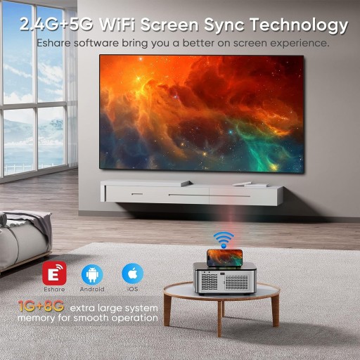 Светодиодный проектор Horlat FULL HD 300 дюймов, динамик HiFi