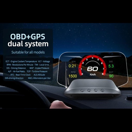 C3 OBD2 GPS с двойным дисплеем Предупреждение о поднятии головы автомобиля